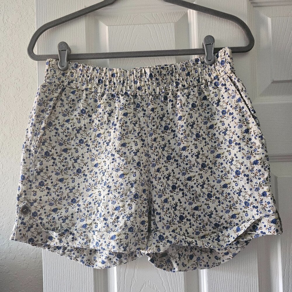 Blue Floral Mango Shorts